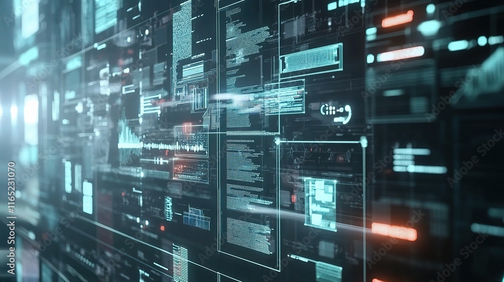 Poster technology driven industrial business process workflow background