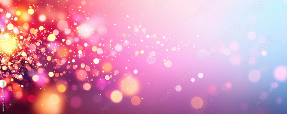 Poster fireworks abstract background concept. colorful bokeh lights create a vibrant, dreamy atmosphere per
