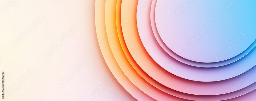 Poster circles abstract background concept. vibrant abstract design featuring layered circles in soft paste