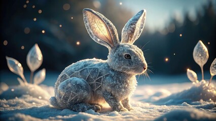 rabbit in the snow