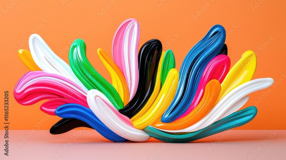Poster graffiti abstract background concept. vibrant abstract shapes create an energetic visual display aga