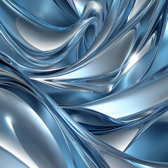 Dynamic blue abstract waves digital art fluid design modern aesthetic close-up perspective visual harmony for creative spaces