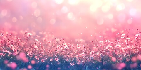 Beautiful spring meadow background with green grass and trees