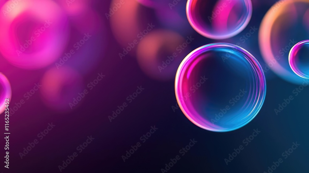 Poster circles abstract background concept. colorful abstract bubbles floating in a vibrant psychedelic bac
