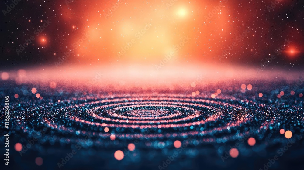 Aufkleber cosmic abstract background idea. abstract cosmic background with shimmering ripples and glowing part