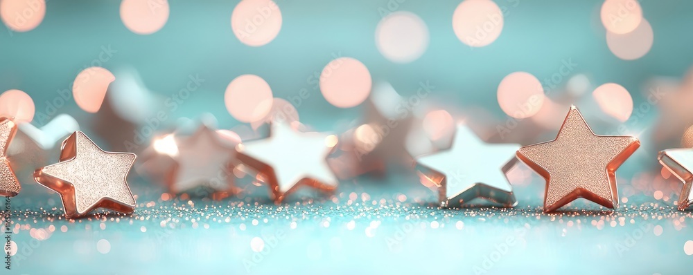 Poster cosmic abstract background idea. a dreamy background featuring shimmering stars and soft bokeh light