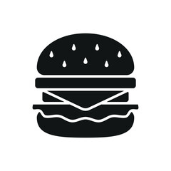 Hamburger Food Icon features a juicy and mouth-watering design, perfect for representing fast food, casual dining, or burger specialty restaurants
