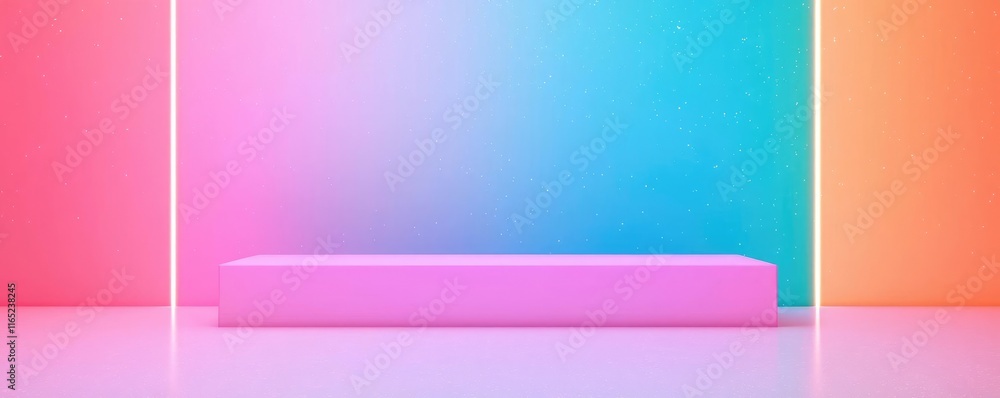 Poster cosmic abstract background idea. vibrant minimalist display space with colorful gradient background 