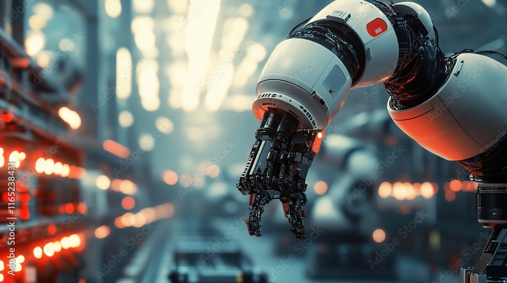 Poster high-tech automated systems in large scale production facility