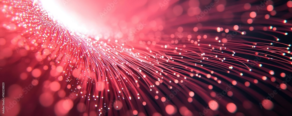 Aufkleber fireworks abstract background concept. abstract red particles and fiber optics creating a dynamic li