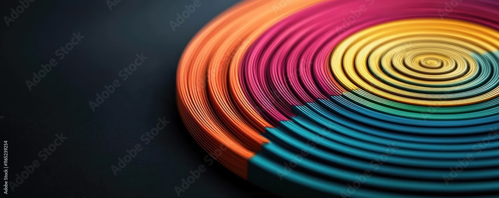 Poster circles abstract background concept. vibrant circular patterns in a mesmerizing color gradient showc