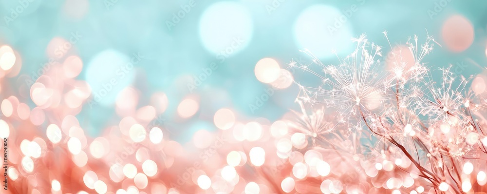 Poster fireworks abstract background concept. a dreamy background of soft colors with delicate plant textur