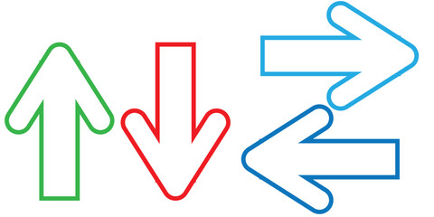 Up and down arrow icon in trendy style. Upward and downward sign symbol