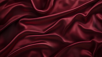 Obraz premium Rich Burgundy Silk Fabric Draped Luxuriously