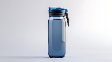 Blue Plastic Water Bottle with Flip Top Lid