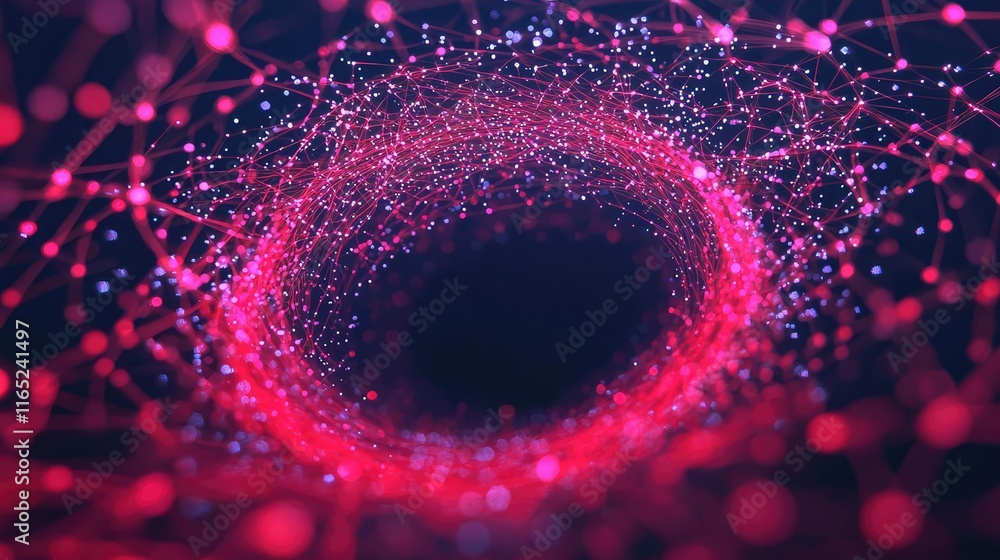 Poster fireworks abstract background concept. abstract digital illustration with vibrant pink dots creating