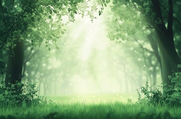 Fototapeta premium Light green spring background with a soft white gradient