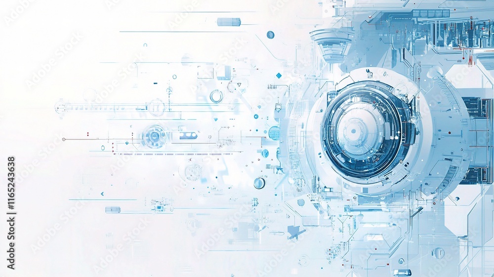 Poster abstract technical drawing of a mechanical engine background