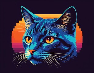 Cute cat concept. Adorable domestic animal. Fluffy tabby pet. Lovely kitten stands. Graphic element for website. Cartoon flat illustration isolated on background. Ai generated image.