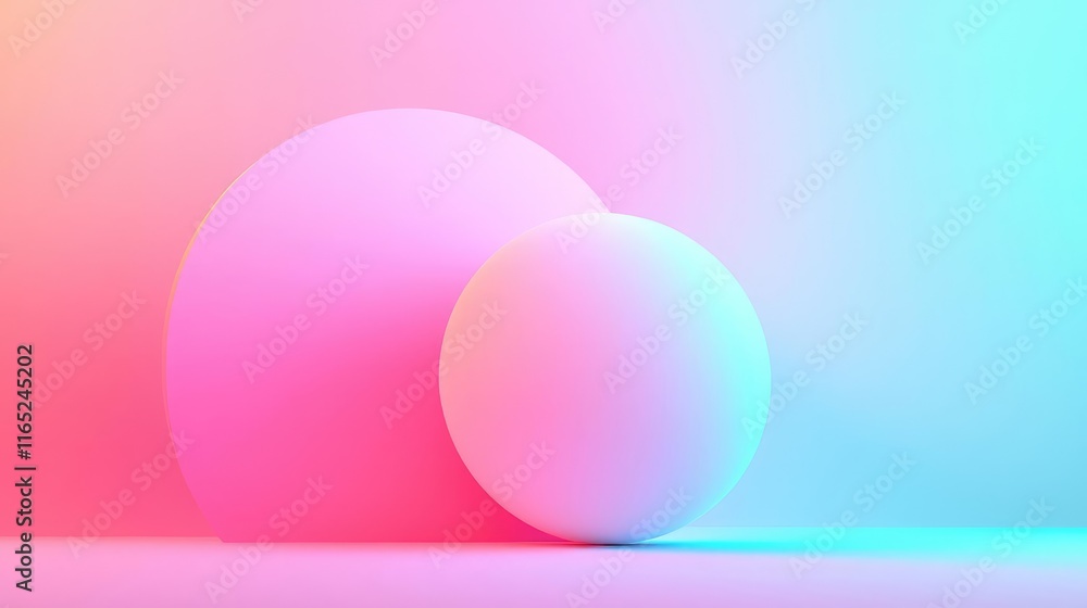 Poster cosmic abstract background idea. abstract shapes in soft colors create a harmonious and serene visua