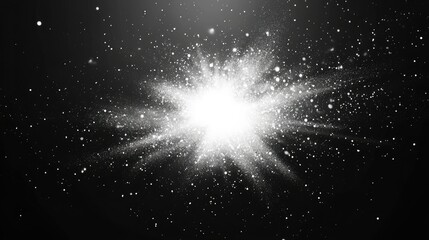  Explosive of particles on transparent background.