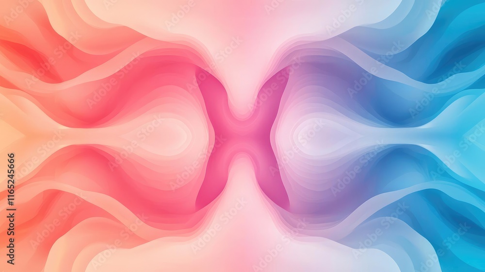 Poster cosmic abstract background idea. abstract colorful wave pattern blending pink and blue hues, creatin