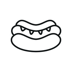 Obraz premium Hot Dog Food Icon features a bold and appetizing design, perfect for representing fast food, street vendors, or casual dining menus