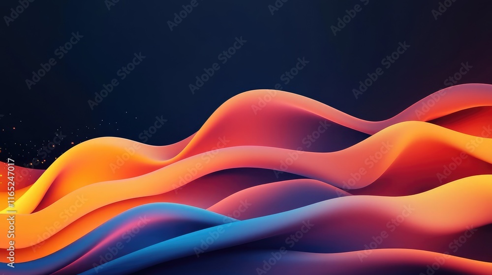 Poster fireworks abstract background concept. vibrant abstract waves showcasing a blend of colors for creat