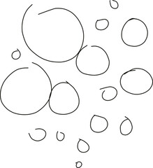 hand drawn bubbles vector silhouette. line art sketch