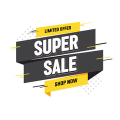 flash sale banner template vector. big super sale template illustration. sale banner template