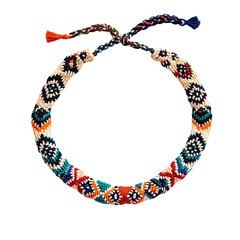 Colorful handmade friendship bracelet crafted in vibrant patterns transparent background studio showcase