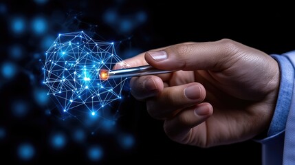 Innovative technology concept demonstration studio environment digital art creative visualization hand perspective