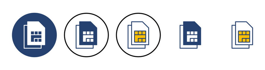 Sim card icon vector. dual sim card icon vector