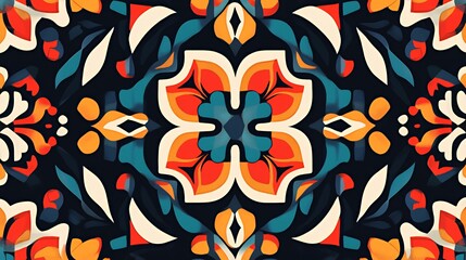 Abstract Colorful Floral Pattern Design