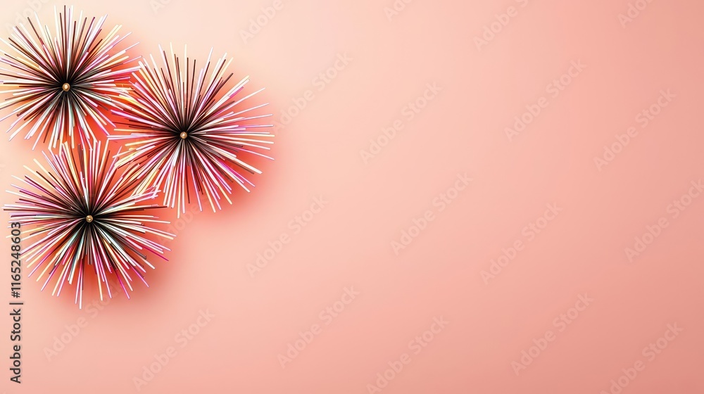 Poster fireworks abstract background concept. colorful abstract decorations on a soft pastel background for