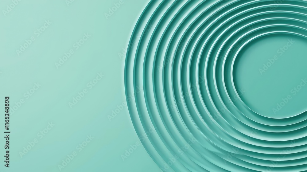 Aufkleber circles abstract background concept. abstract circular patterns in soothing mint green tones for mod
