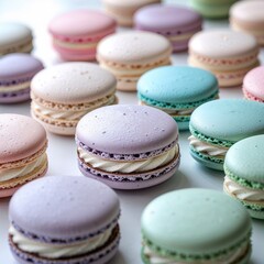 Obraz premium Assorted French Macarons in Pastel Colors