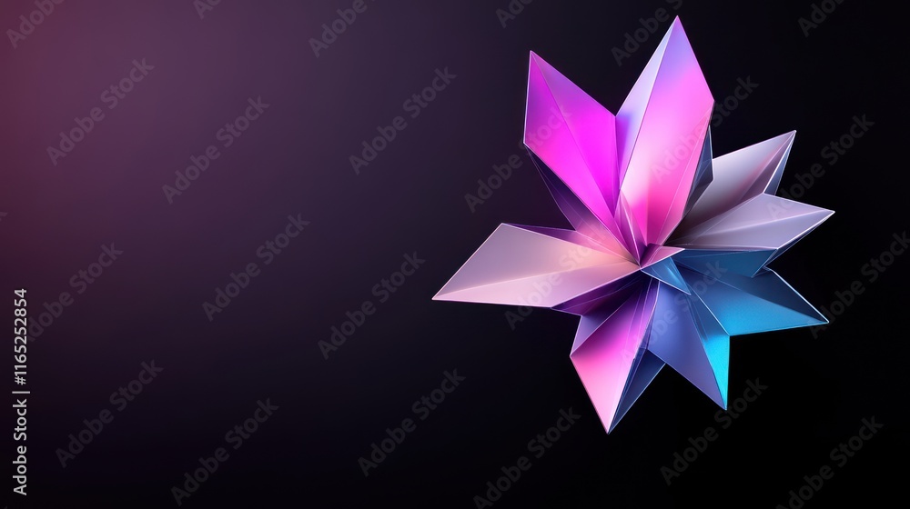 Poster abstract geometric design featuring vibrant colors and sharp shapes.