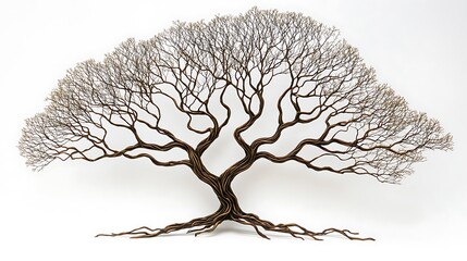 Wire Sculpture of a Twisted Bonsai Tree