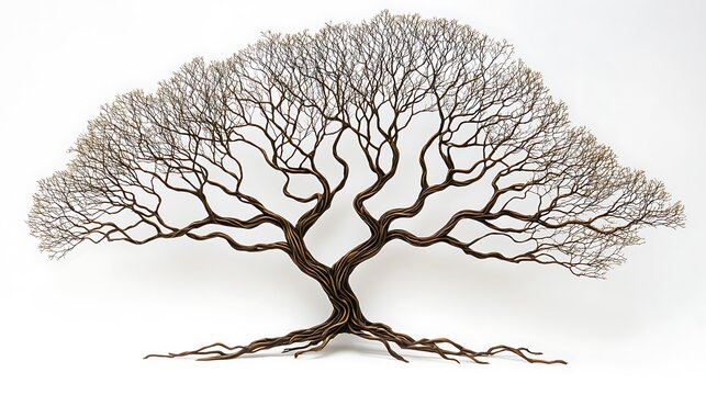 Wire Sculpture of a Twisted Bonsai Tree