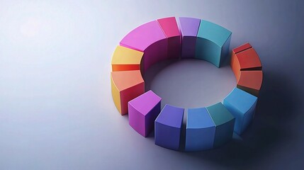 Obraz premium Colorful Data Blocks for Financial and Enterprise Profit Analysis