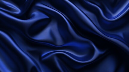 Fototapeta premium Deep Blue Silk Drapery Abstract Background Texture