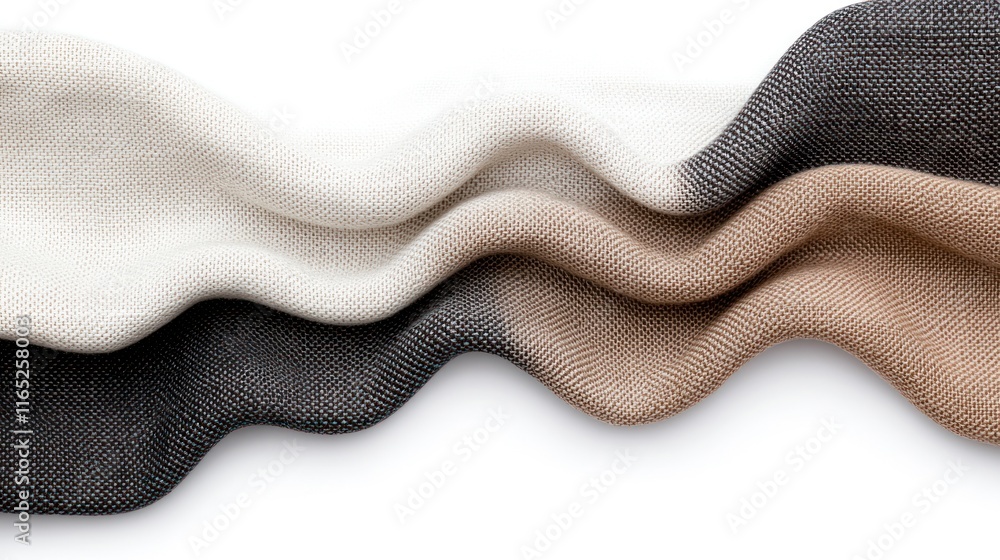 Poster textured fabric in neutral tones creating gentle waves.