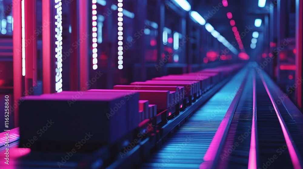 Poster automated sorting system in a warehouse with moving goods