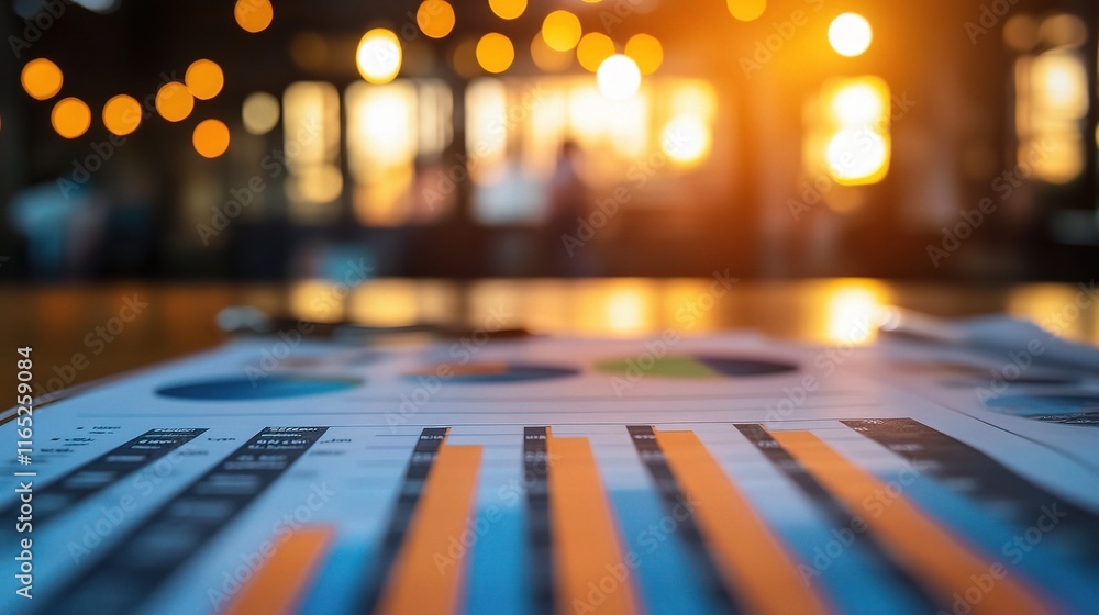 Poster data visualization in healthcare business with graphs and charts