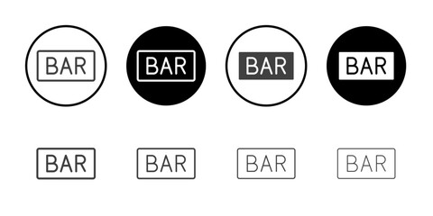 BAR casino icon simple vector symbol
