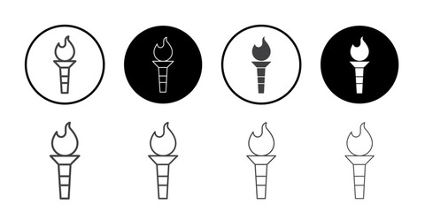 Burning torch icon simple vector symbol