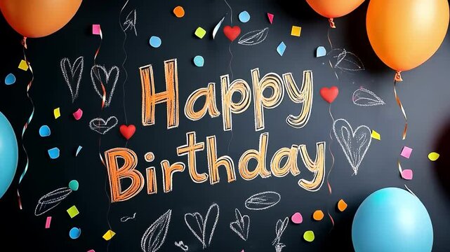 Colorful birthday balloons and decorations