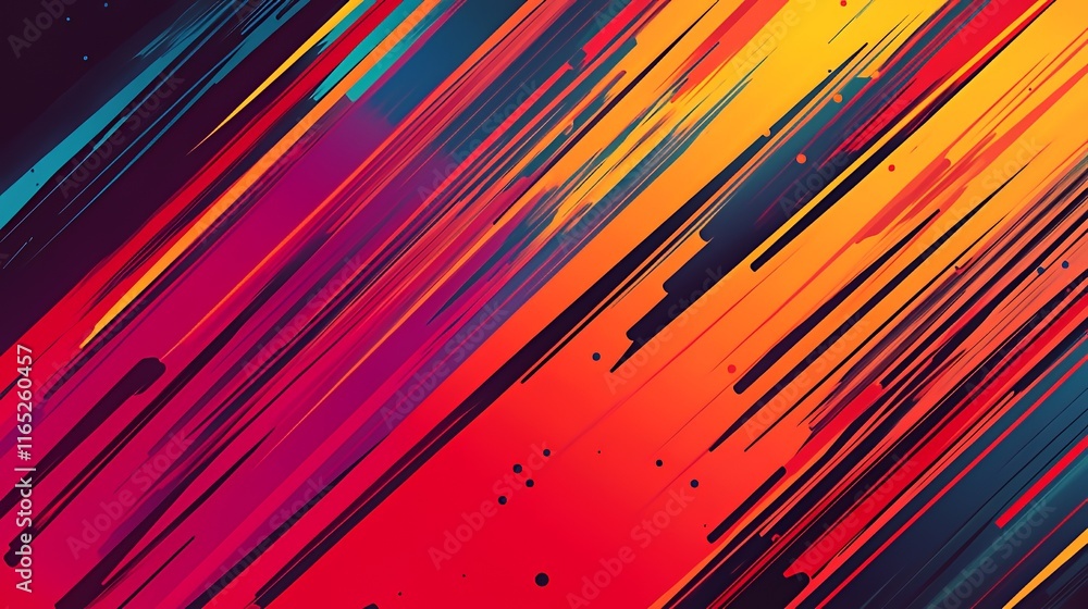 Poster abstract diagonal lines vivid colors dynamic design