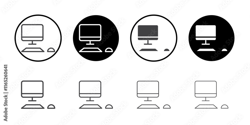 Poster desktop computer icon simple vector symbol